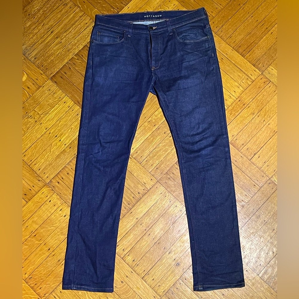 MOTT & BOW 34 x 35 Slim Oliver Jeans - Dark Blue